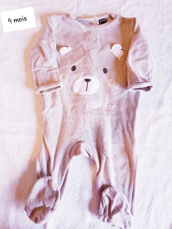 Pyjama velour kiabi 9 mois
