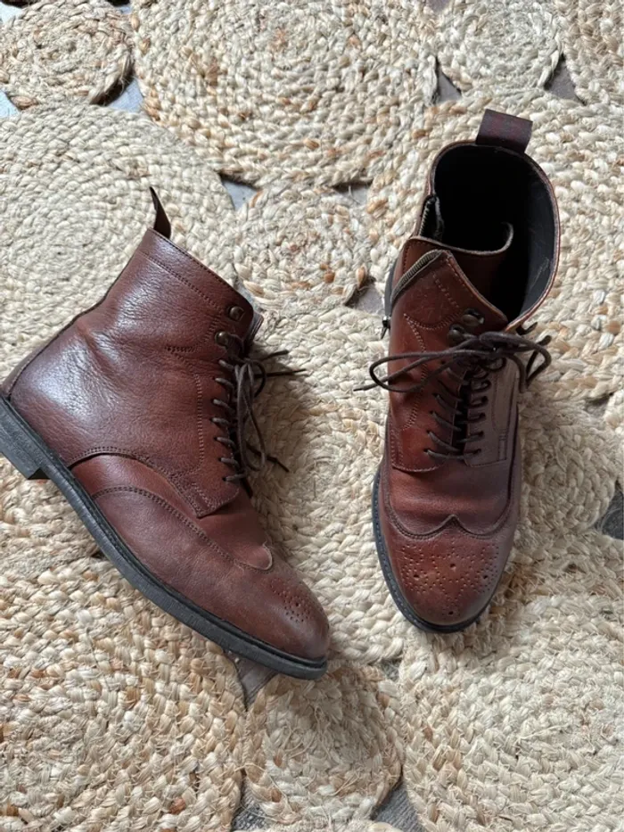 Bottine cuir marron - Homme - Zara - photo numéro 2