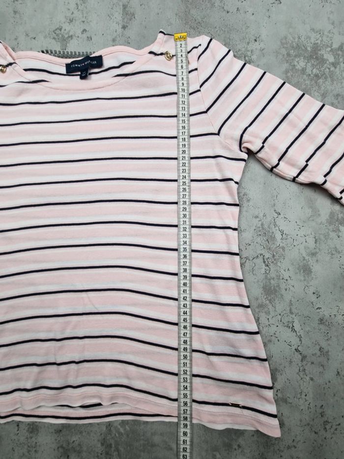 Sweat rayé Tommy Hilfiger manches 3/4 – Taille L/40 Femmes - photo numéro 9