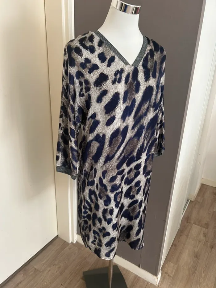 One step robe bleue, imprimer léopard femme, taille 38 - photo numéro 4