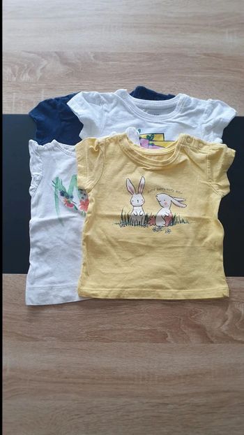 Lot de 4 tee-shirts manches courtes 6-9 mois