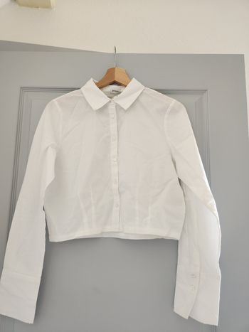 Chemise crop top blanche- Pimkie
