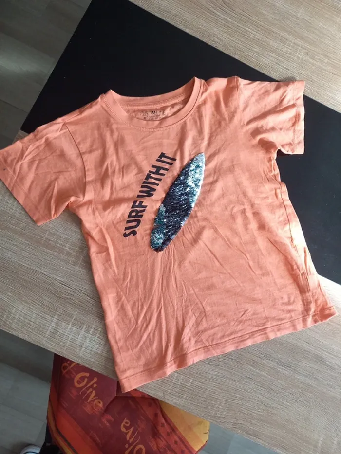 Tee-shirt fille orange 10 ans - photo numéro 2
