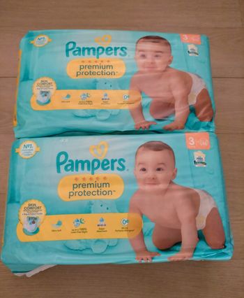 Lot couches Pampers premium taille 3