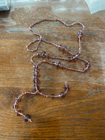 Collier perles verre violet
