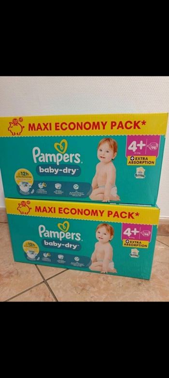 196 couches pampers baby dry taille 4 +