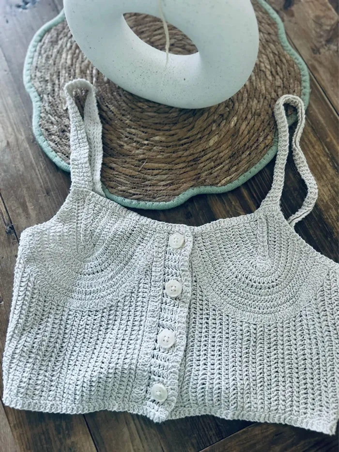 Sublime débardeur crochet Zara taille L - photo numéro 2
