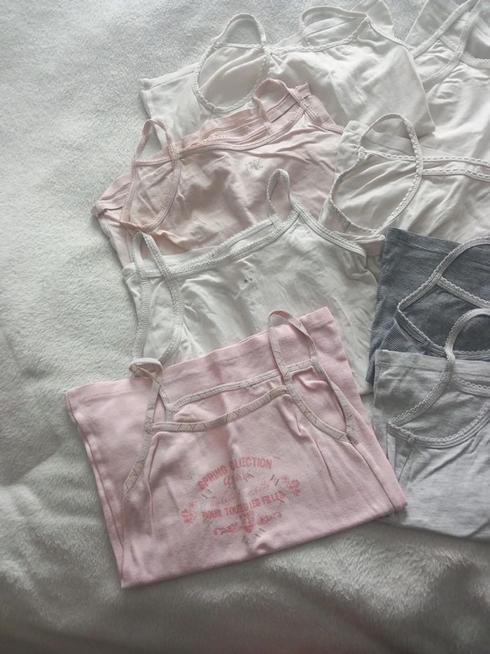 Lot 8 maillots de corps 6 ans bretelles - photo numéro 2