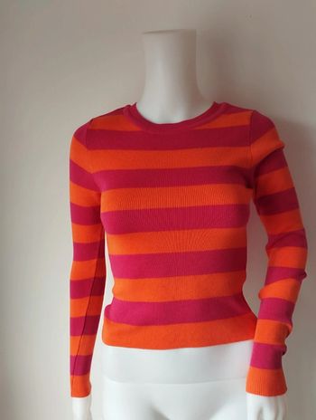 Pull fushia et orange Cache cache XS
