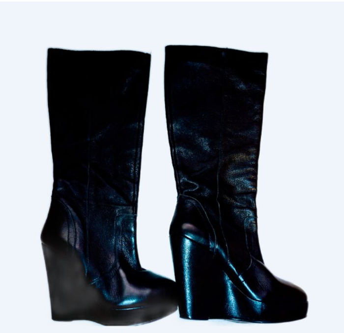 Bottes neuves hautes compensés en cuir taille 38 San Marina
