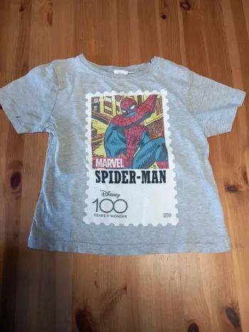 Tee shirt gris timbre Spiderman Disney 100