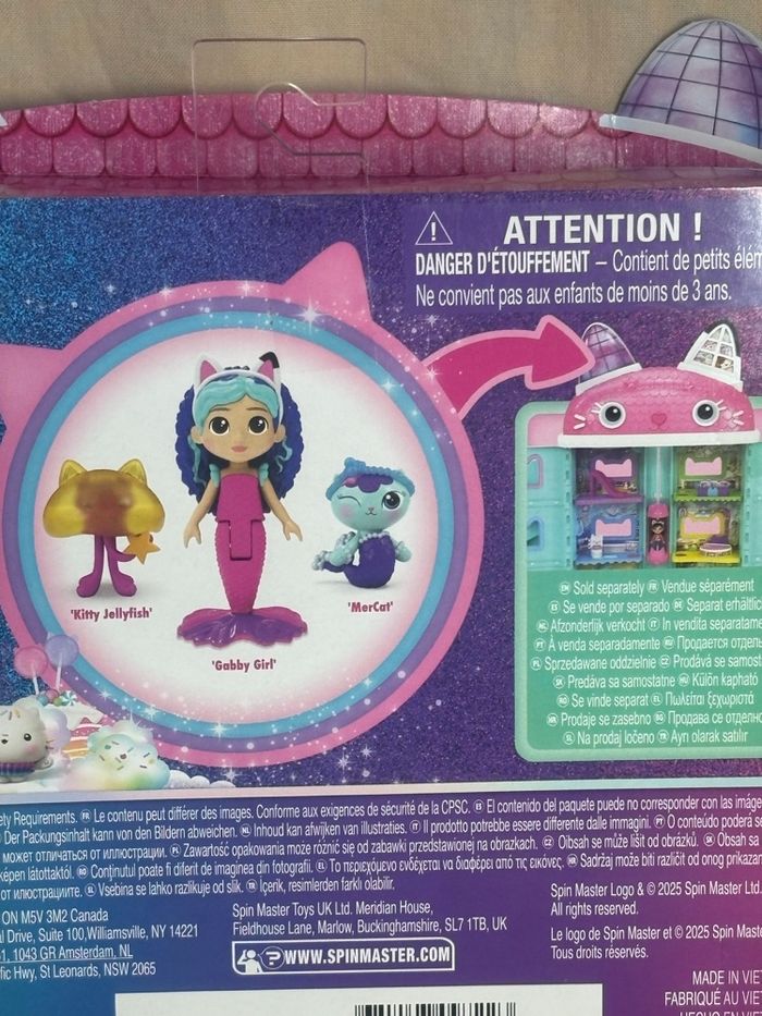 Gabby chat lot Figurines sirène + Serre-tête et bijoux Coffret Gabby chat amis mer-veilleux Gabby’s Dollhouse - photo numéro 3