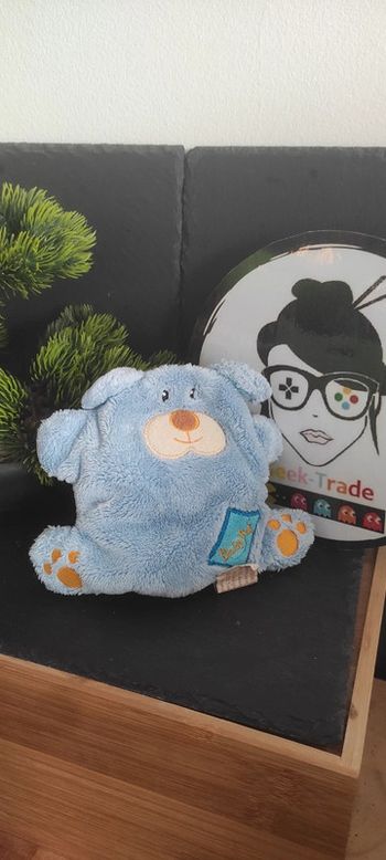 Doudou Peluche Ours Chien Hund Dog Semi Plat