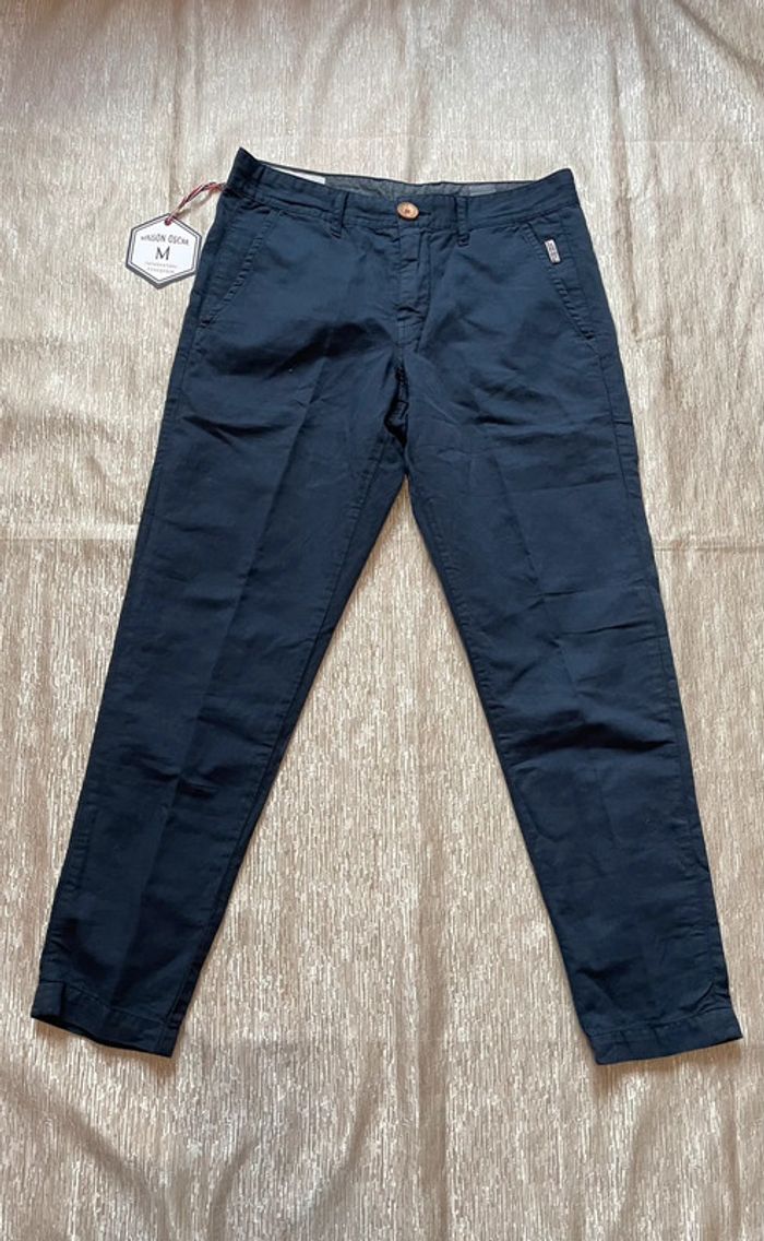 Pantalon chino bleu marine taille 36 Maison Oscar