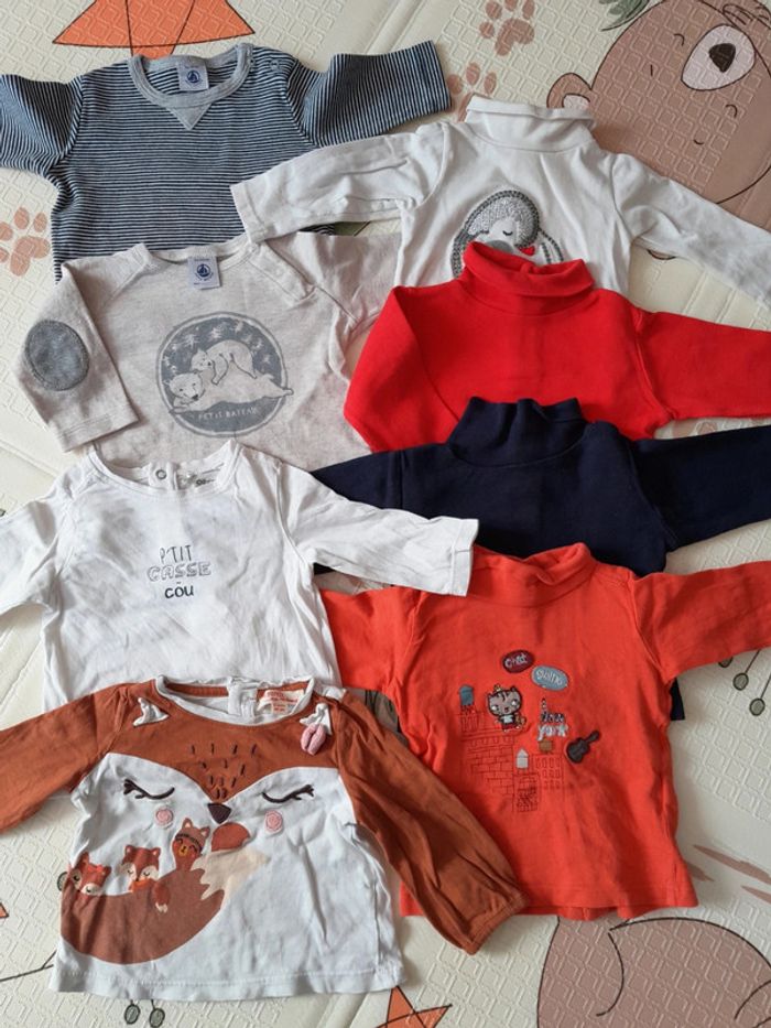Lot 8 t shirts manches longues