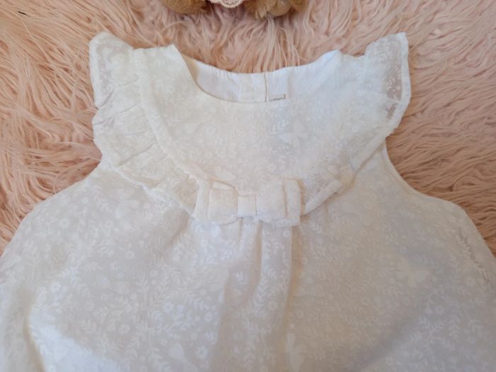 Robe blanche cérémonie look rétro avec volant encolure 9 mois, Sergent Major - photo numéro 2