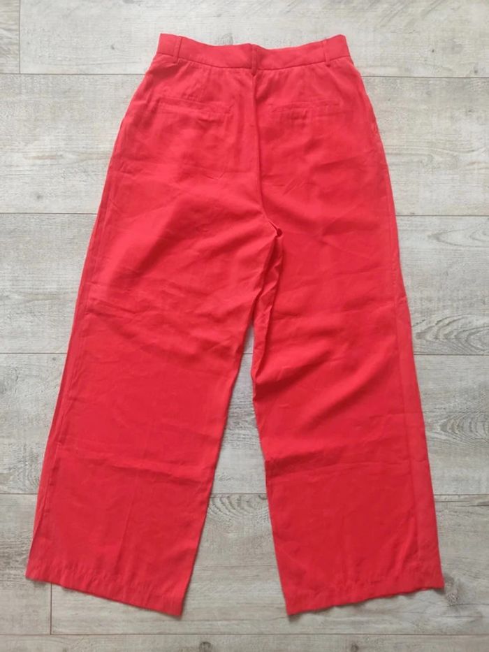 Pantalon large rouge avec poches taille L Zara neuf - photo numéro 2
