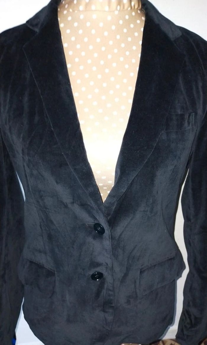 Veste femme noire vintage Grand Tier en coton, taille M, excellent état - photo numéro 3
