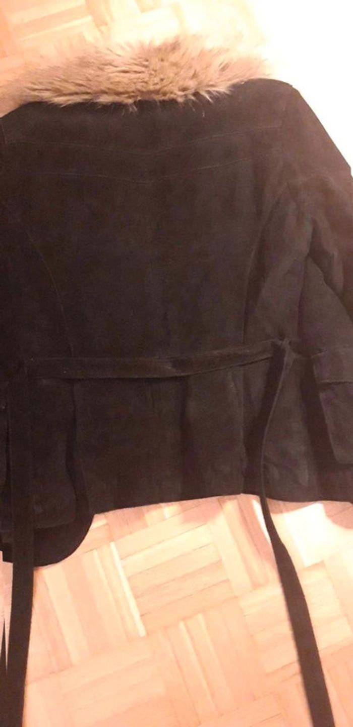Veste en  daim  avec col fourrure amovible T38 - photo numéro 8