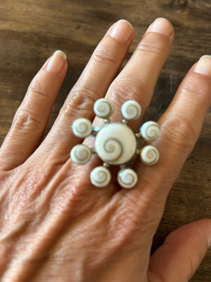 Bague en argent oeuil de Ste Lucie