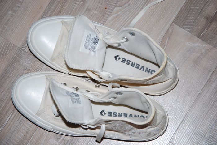 Baskets converse Chuck Taylor All Star Classic Beige brodée fleurs 37 - photo numéro 5