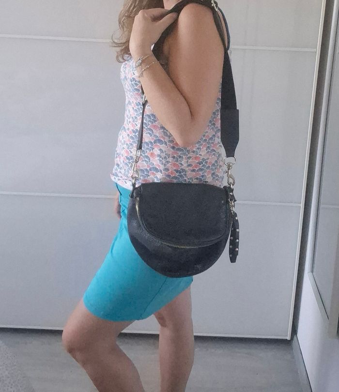 Sac a main cuir bleu Vera pelle neuf - photo numéro 5