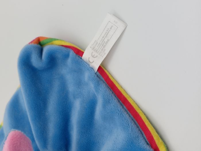 Doudou plat bourriquet bleu rose DISNEY NICOTOY rayé multicolore Winnie l’ourson - photo numéro 2