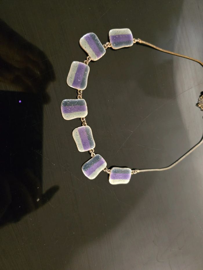 Collier vintage ras le cou multicolore - photo numéro 2