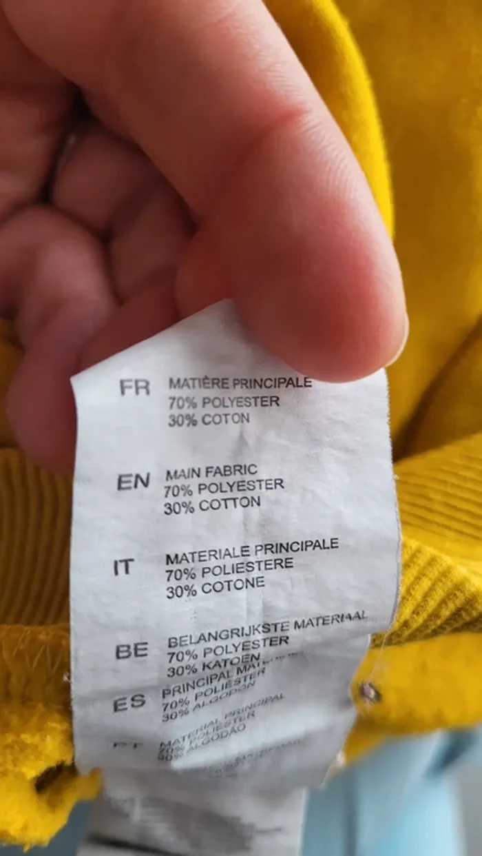 Sweat capuche xs jaune Jennyfer - photo numéro 10
