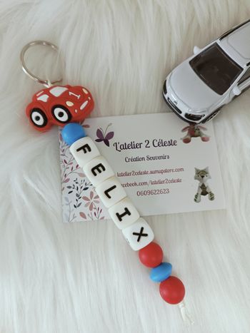Porte-Clés en silicone voiture rouge