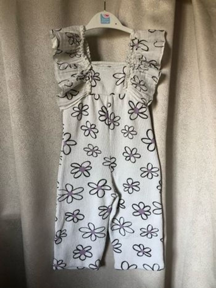 Salopette bi matières tricot et gaz 18 mois Zara - photo numéro 2