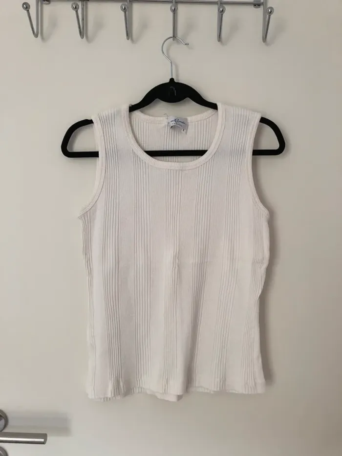 Débardeur blanc Camaïeu vintage taille S