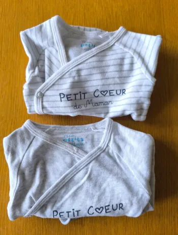 306965 Lot de 2 bodies ML garçon 3 mois