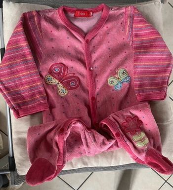 Pyjama rose à pois 9 mois Tissaia