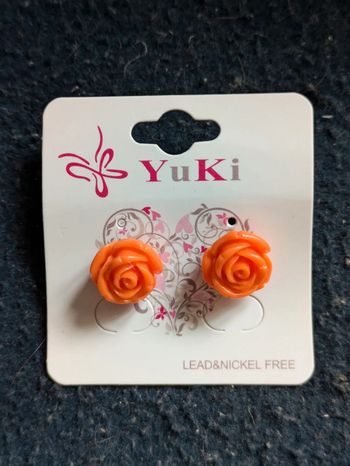 Boucles d'oreilles roses oranges