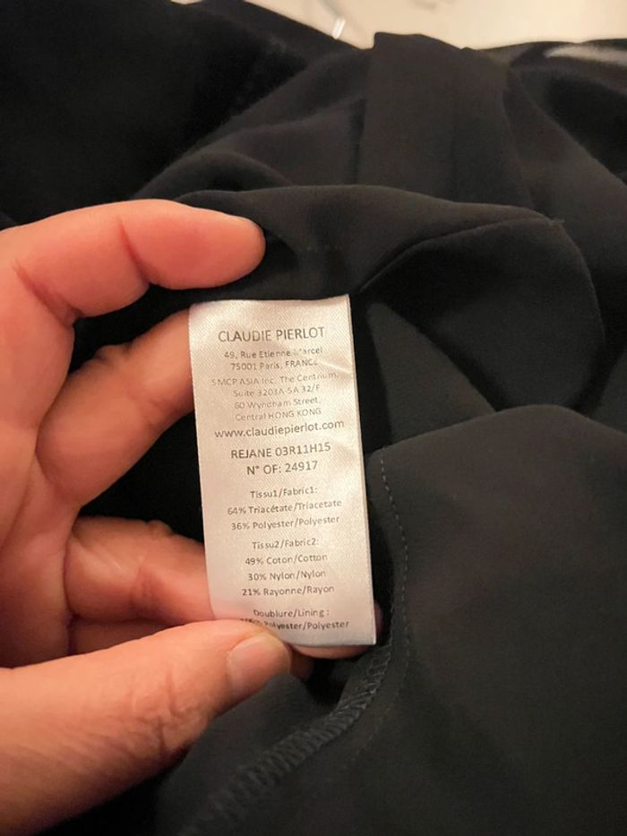 Robe Noire Avec Dentelle Claudie Pierlot 36-38 - photo numéro 8
