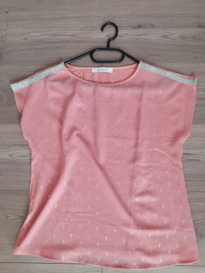 Tee shirt corail et doré Promod 36 - photo numéro 6