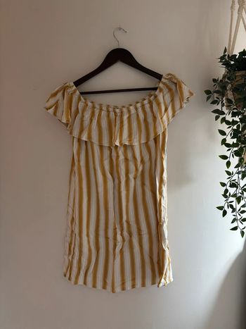 Robe rayée épaules dénudées - Stradivarius - Taille L