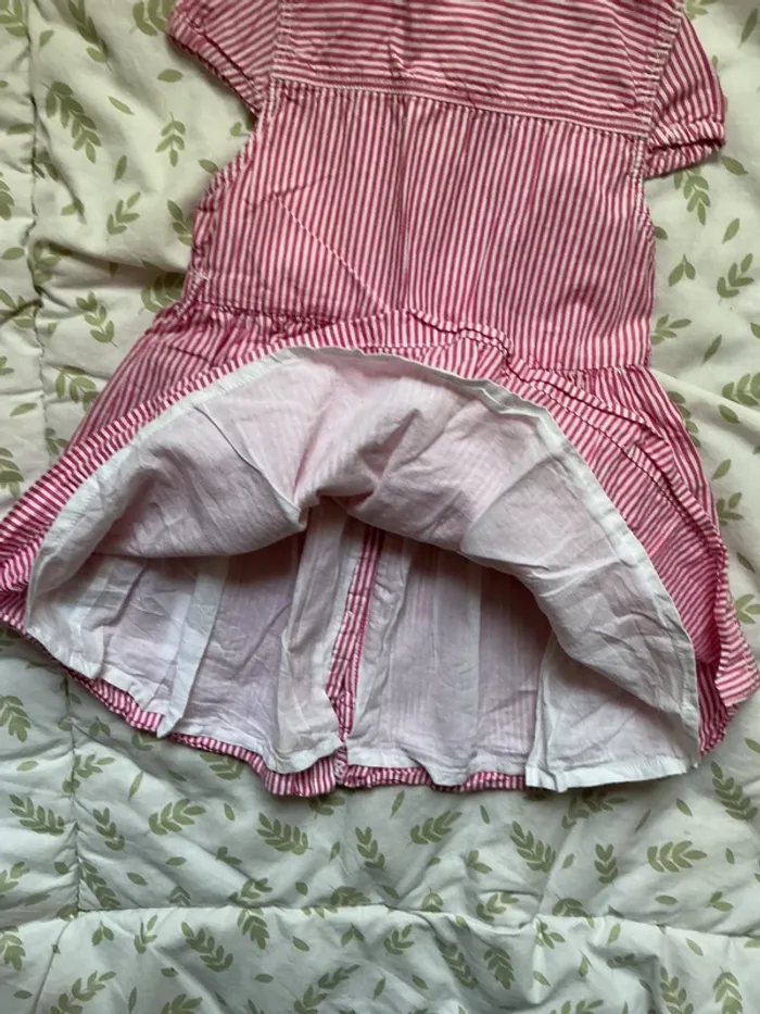 robe manches courtes rayé rose et blanc avec ceinture poche poitrine tommy hilfiger 18 mois - photo numéro 9