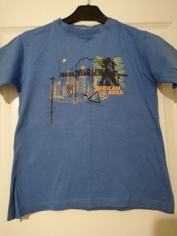 Tee shirt bleu 8 ans african aera