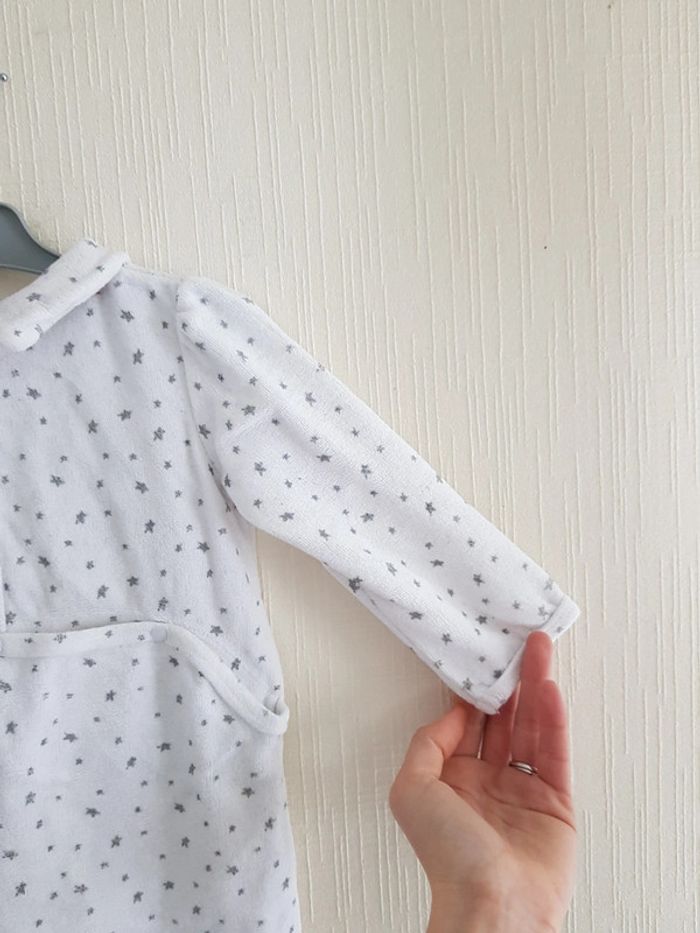 Pyjama 1 pièce blanc étoiles grises avec souris danseuses - photo numéro 7