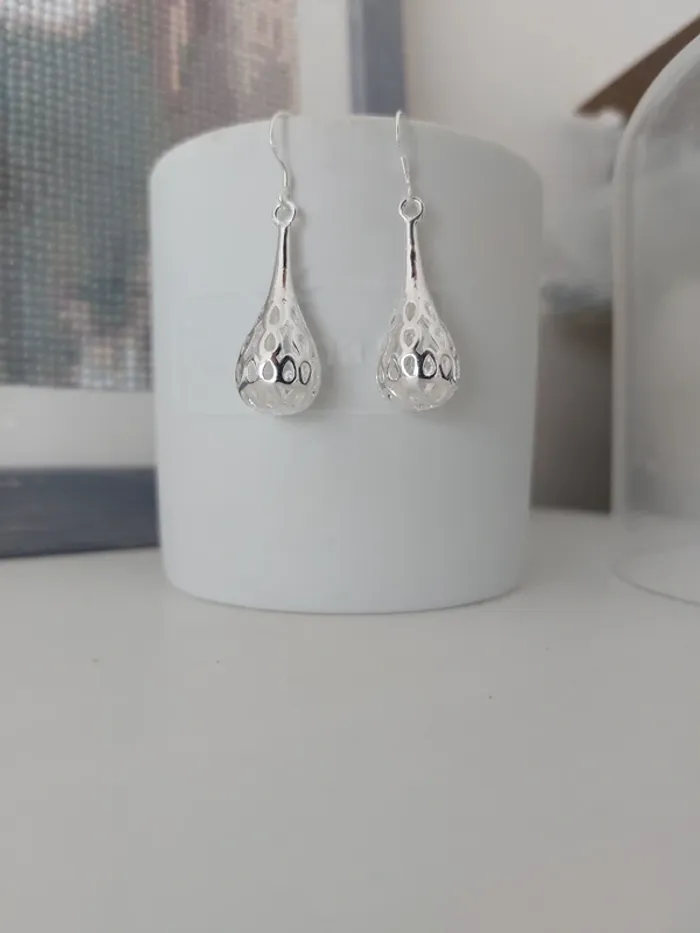 Boucles d'oreilles ajourées en argent