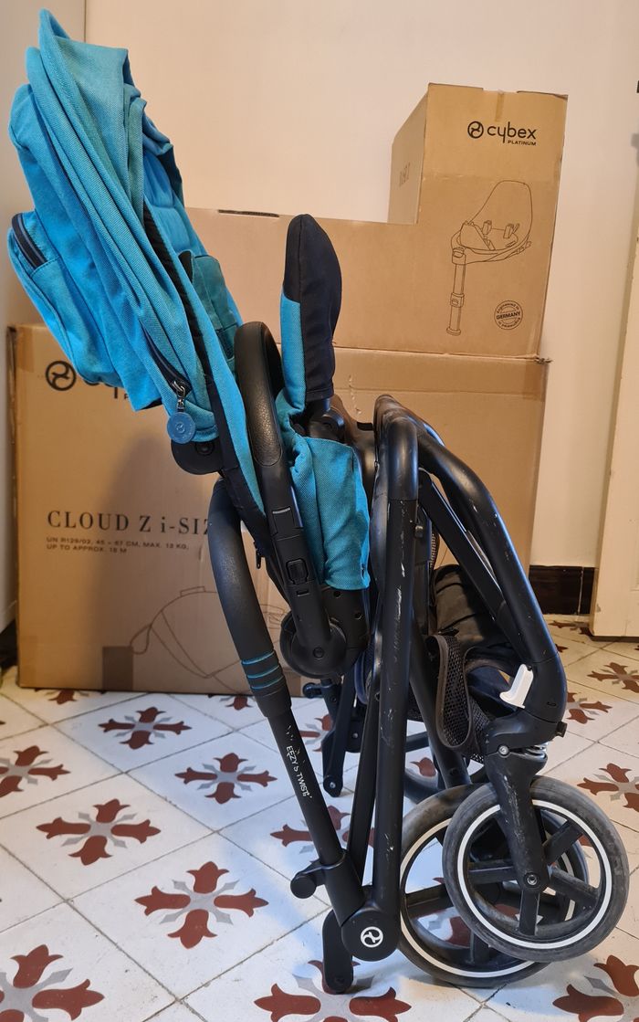 Ensemble Poussette+cosy+siège auto Cybex Turquoise - photo numéro 8