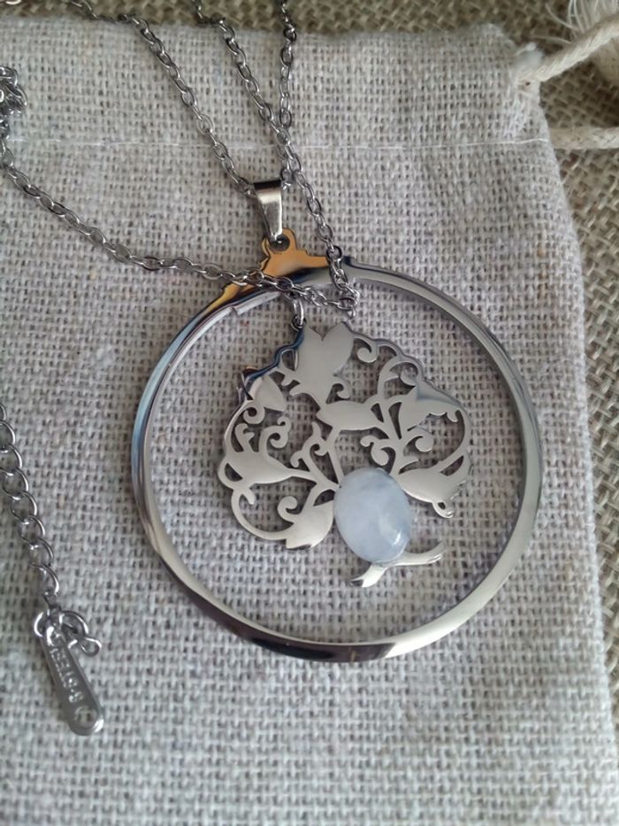 Collier arbre de vie et pierre de lune - photo numéro 4