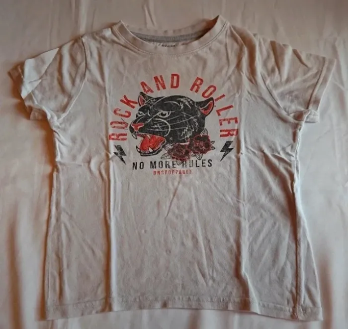 Tee-shirt blanc motif tigre