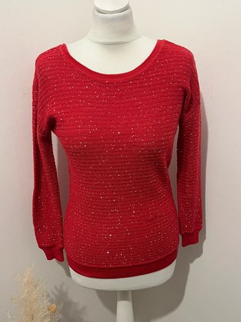 Pull rouge à sequins Sandro S