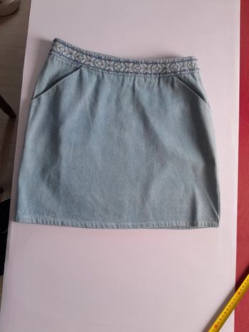 Jupe en jeans ceinture brodée Paj concept