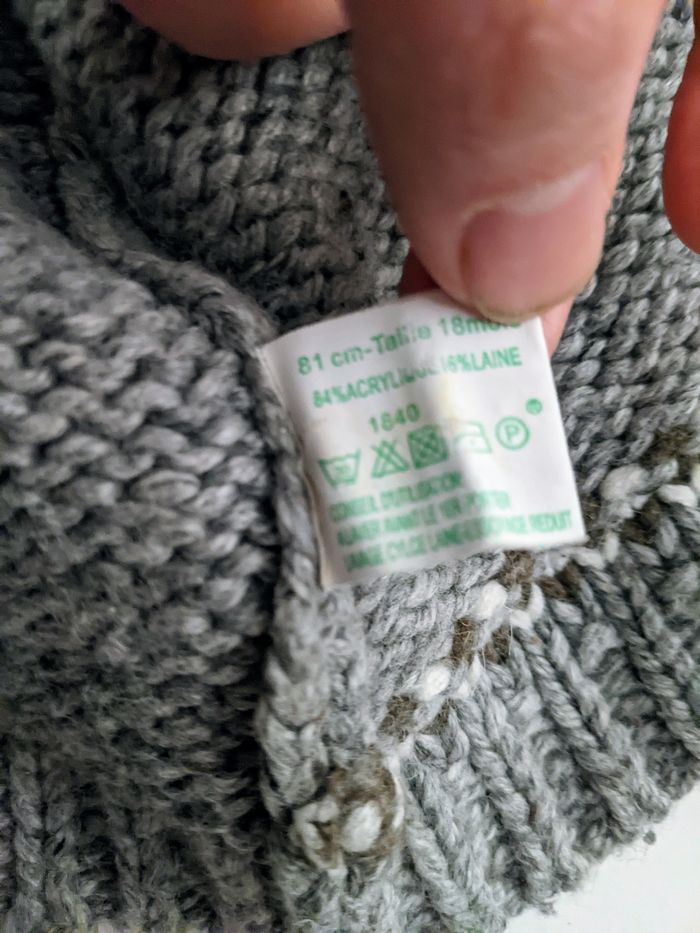 Gilet cardigan tricoté zippé Bout'chou 18 mois 81 cm - photo numéro 3