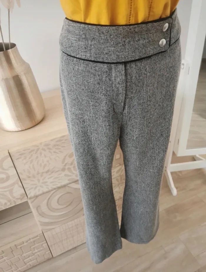 Pantalon gris chiné longueur 7/8 - photo numéro 3