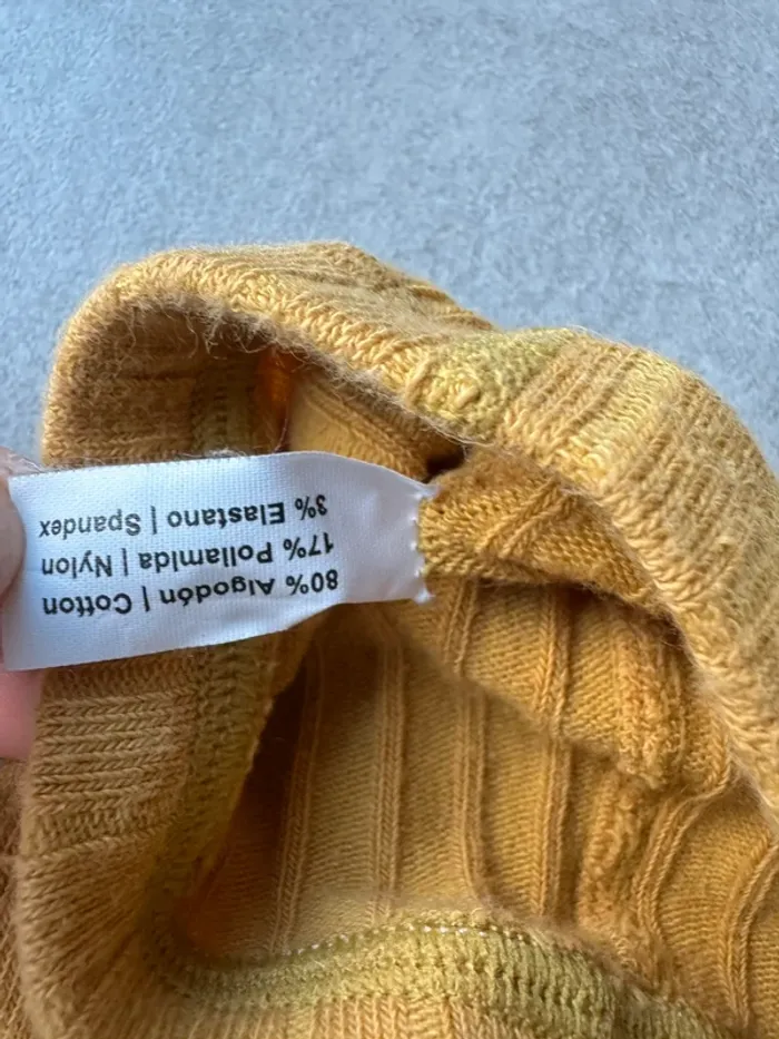 Lot de 3 collants, 1 gris lisse, 1 jaune moutarde et 1 rouge bordeaux côtelé - Taille 2 - photo numéro 11